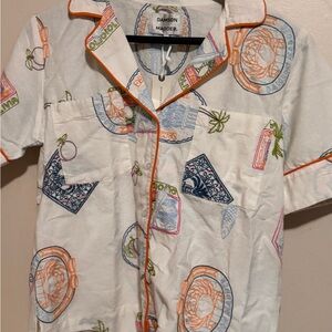 Damson Madder White Button Down Shirt